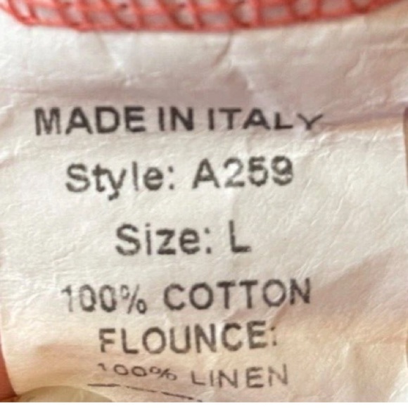 Francesca Bettini Orange Sleeveless V Neck 100% Linen Midi Dress Womens Size L - Picture 7 of 8